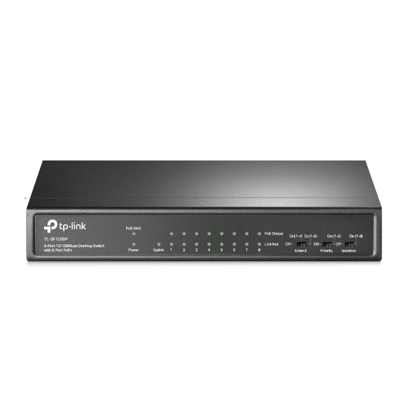 Imagen de TP-Link Switch PoE TL-SF1009P 9 Puertos 8 PoE+ 65W Plug and Play