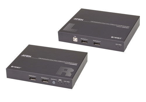 Aten Extensor de KVM USB DisplayPort de vista doble HDBaseT™ 2.0 (4K a 100 m para vista individual)
