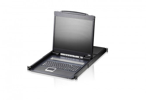Imagen de Aten Consola LCD single rail con switch KVM integrado VGA PS/2-USB de 8 puertos