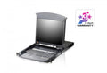 Imagen de Aten Consola LCD dual rail con switch KVM por IP integrado multi-interfaz Cat 5 de 16 puertos con acceso compa