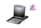 Imagen de Aten Consola LCD dual rail con switch KVM por IP integrado multi-interfaz Cat 5 de 16 puertos con acceso compa