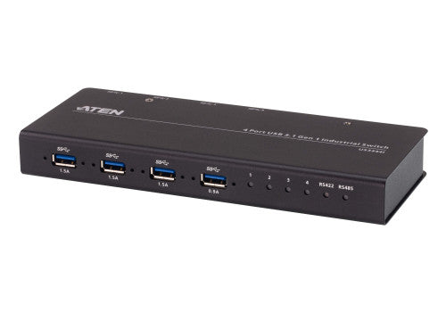 ATEN Switch de periféricos formato industrial USB 3.2 Gen 1 de 4 x 4 puertos