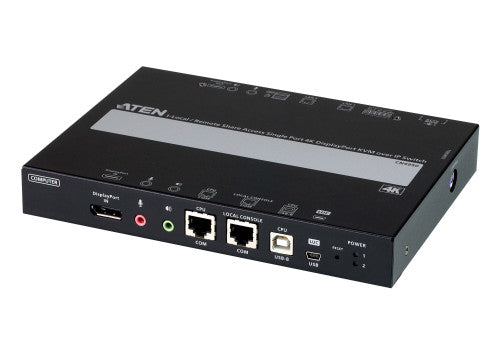 Aten 1 switch KVM a través de IP DisplayPort 4K de un solo puerto para acceso a recurso compartido local/remoto
