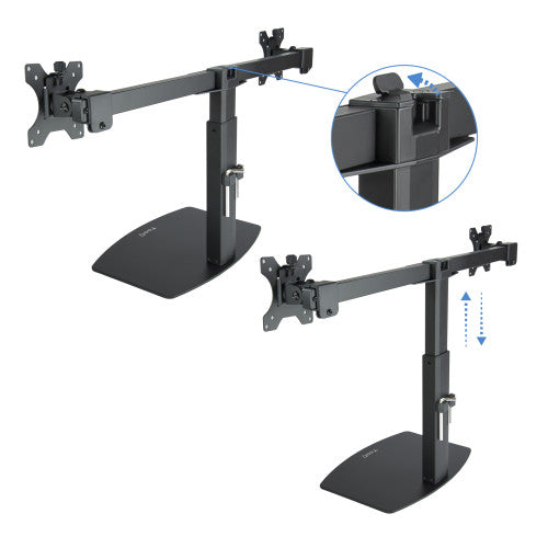 TOOQ SOPORTE 2 PANTALLAS. MESA. 100x100. GIRATORIO+INCLINABLE. 17"-27". MAX.6KG. NEGRO (DB1727TN-B) - imagen 3