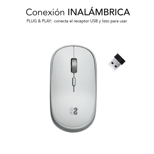 Subblim RATÓN ÓPTICO INALÁMBRICO WIRELESS MINI MOUSE SILVER - imagen 2