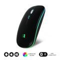 Subblim RATÓN ÓPTICO INALÁMBRICO 2.4G Y BT RGB LED DUAL FLAT MOUSE BLACK - imagen 1