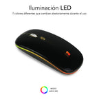 Subblim RATÓN ÓPTICO INALÁMBRICO 2.4G Y BT RGB LED DUAL FLAT MOUSE BLACK - imagen 3