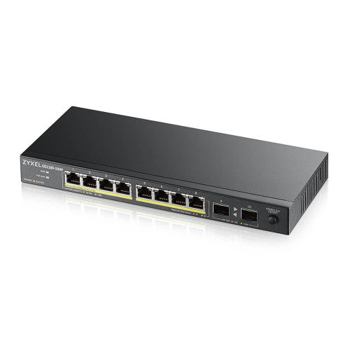 Zyxel GS1100-10HP v2 No administrado Gigabit Ethernet (10/100/1000) Energía sobre Ethernet (PoE) Negro - imagen 1
