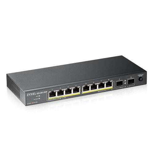 Zyxel GS1100-10HP v2 No administrado Gigabit Ethernet (10/100/1000) Energía sobre Ethernet (PoE) Negro - imagen 2