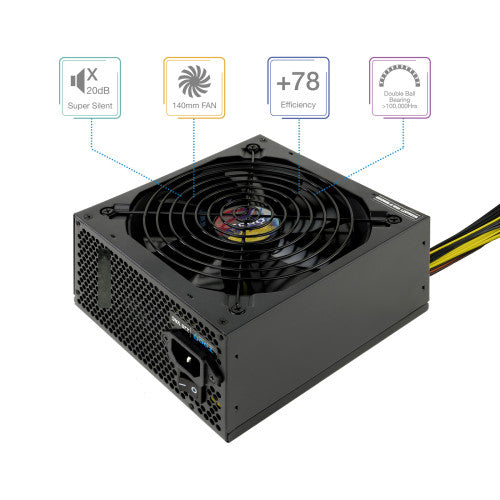 TooQ TQAPOLO-600SP unidad de fuente de alimentación 600 W 20+4 pin ATX ATX Negro - imagen 2