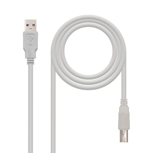 Nanocable CABLE USB 2.0 IMPRESORA, TIPO A/M-B/M, BEIGE, 1.8 M - imagen 1