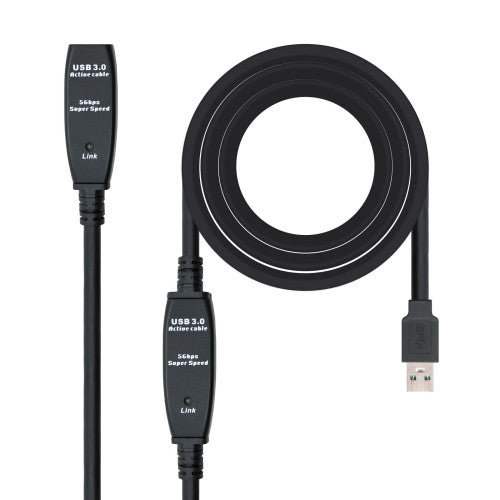 Nanocable Cable USB 3.0 prolongador con amplificador, tipo A/M-A/H, 10m - imagen 1