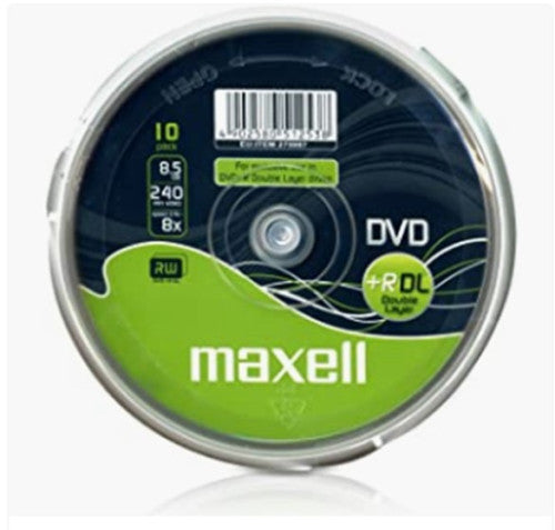 MAXELL DVD 8,5 GB. GRABABLE. DOBLE CAPA. TARRINA 10 UNIDADES. 4X