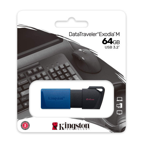 Kingston Technology DataTraveler Exodia M unidad flash USB 64 GB USB tipo A 3.2 Gen 1 (3.1 Gen 1) Negro, Azul - imagen 3