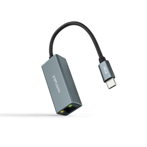 Nanocable Conversor USB-C a Ethernet Gigabit 10/100/1000 Mbps, Aluminio, Gris, 15 cm - imagen 1