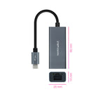 Nanocable Conversor USB-C a Ethernet Gigabit 10/100/1000 Mbps, Aluminio, Gris, 15 cm - imagen 2