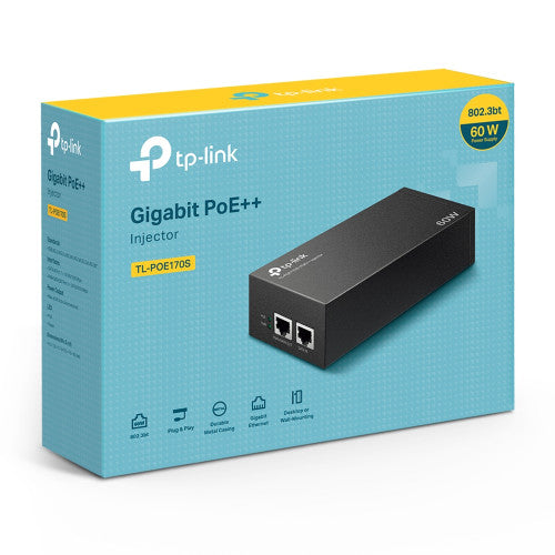 TP-Link Inyector PoE++ POE170S 1 Puerto PoE Gigabit 60W Compatible 802.3bt/at/af - imagen 3