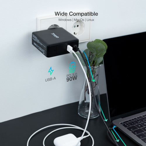 TOOQ CARGADOR PORTÁTIL USB-C PD3.0 90W, NEGRO - imagen 3