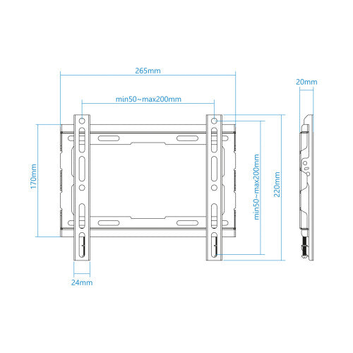 TOOQ SOPORTE DE PARED PARA PANTALLA 23"-43" - imagen 3