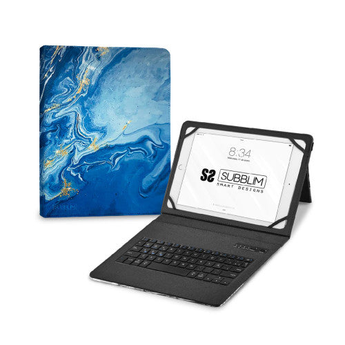SUBBLIM Funda con Teclado Keytab Pro BT Trendy Marmol Azul - imagen 1