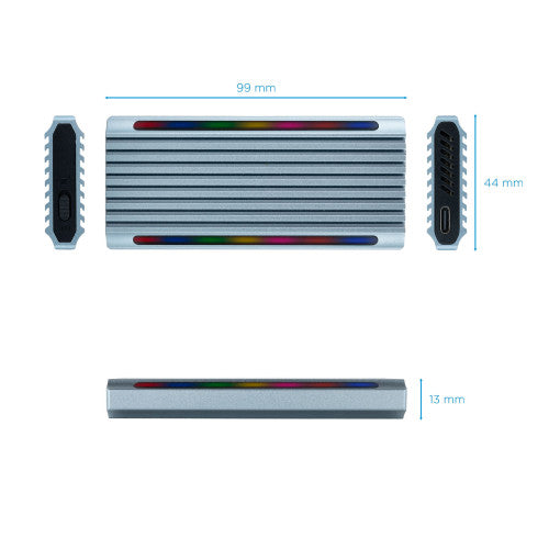 TooQ Shinobi Caja externa para unidad de estado sólido (SSD) Gris M.2 - imagen 3
