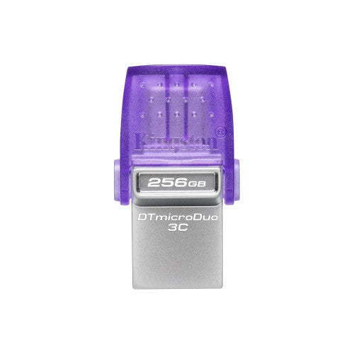 Kingston Technology DataTraveler microDuo 3C unidad flash USB 256 GB USB Type-A / USB Type-C 3.2 Gen 1 (3.1 Gen 1) Acero inoxidable, Púrpura - imagen 1
