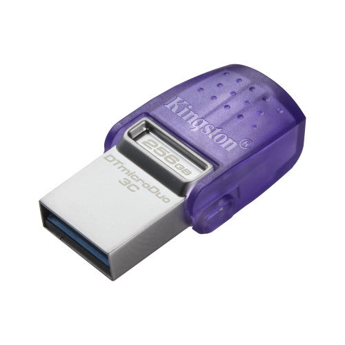 Kingston Technology DataTraveler microDuo 3C unidad flash USB 256 GB USB Type-A / USB Type-C 3.2 Gen 1 (3.1 Gen 1) Acero inoxidable, Púrpura - imagen 2