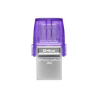 Kingston Technology DataTraveler microDuo 3C unidad flash USB 64 GB USB Type-A / USB Type-C 3.2 Gen 1 (3.1 Gen 1) Púrpura, Acero inoxidable - imagen 1