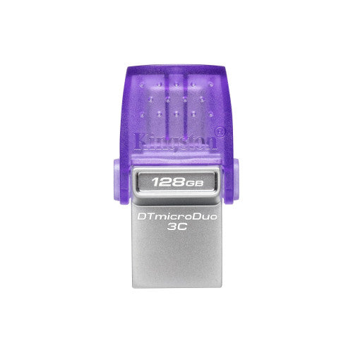 Kingston Technology DataTraveler microDuo 3C unidad flash USB 128 GB USB Type-A / USB Type-C 3.2 Gen 1 (3.1 Gen 1) Acero inoxidable, Púrpura - imagen 1