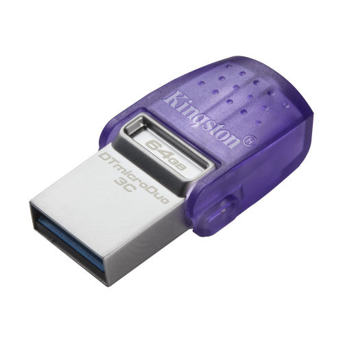 Kingston Technology DataTraveler microDuo 3C unidad flash USB 64 GB USB Type-A / USB Type-C 3.2 Gen 1 (3.1 Gen 1) Púrpura, Acero inoxidable - imagen 2