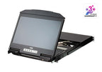 ATEN Consola LCD panorámica multiview dual rail con switch KVM integrado HDMI USB de 4 puertos - imagen 2