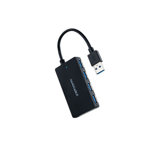 Nanocable Hub USB 3.0 con 4 Puertos de USB 3.0, USB-A/M-USB 3.0/H, Negro, 15 cm - imagen 1