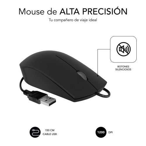 SUBBLIM Ratón Business Silencioso con cable USB 1200 DPI - imagen 3