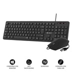 SUBBLIM Teclado Ergonómico y ratón Combo Business Slim Silencioso con cable USB - imagen 2