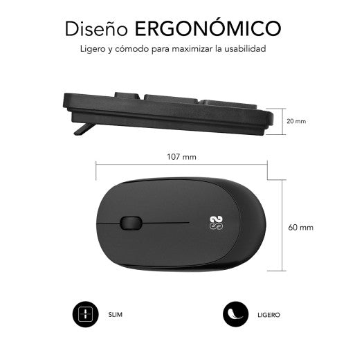 SUBBLIM Teclado Ergonómico y ratón Combo Business Slim Silencioso Inalámbrico 2.4G - imagen 3