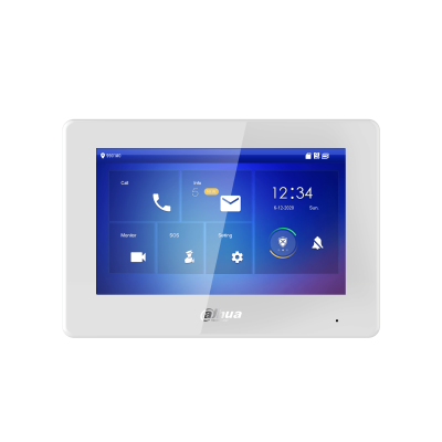 Dahua (DHI-VTH5422HW) MONITOR INTERIOR 7" DE SUPERFICIE PARA VIDEOPORTERO IP DE 2-HILOS PANTALLA TÁCTIL POE SD 6E 1S ALARMA BLANCO