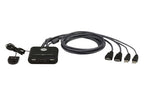 Imagen de ATEN Switch KVM USB FHD HDMI de 2 puertos en formato cable