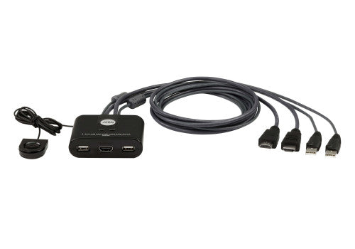 ATEN Switch KVM USB FHD HDMI de 2 puertos en formato cable