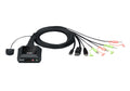 Imagen de ATEN Switch KVM en formato cable híbrido DisplayPort de 2 puertos USB-C
