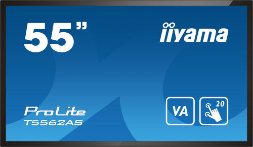 Iiyama MONITOR IIYAMA 55" 4K 20P TACTIL IPS (T5562AS-B1) 3840X2160 / OPERACION 24/7 / HDMIX3 / HORIZONTAL Y APAISADO / 420CD/M2, 1200:1, 8MS, USB TOUCH INTERFACE, RS232C / 16GB EMMC / 2G RAM / 1GB EMBEDDED / SD CARD SLOT / ESHARE / VESA 200 MM - imagen 1