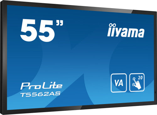Iiyama MONITOR IIYAMA 55" 4K 20P TACTIL IPS (T5562AS-B1) 3840X2160 / OPERACION 24/7 / HDMIX3 / HORIZONTAL Y APAISADO / 420CD/M2, 1200:1, 8MS, USB TOUCH INTERFACE, RS232C / 16GB EMMC / 2G RAM / 1GB EMBEDDED / SD CARD SLOT / ESHARE / VESA 200 MM - imagen 2