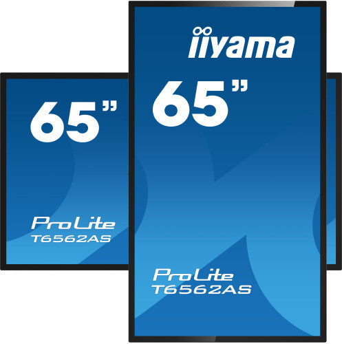 iiyama T6562AS-B1 pantalla de señalización Panel plano interactivo 163,8 cm (64.5") IPS 500 cd / m² 4K Ultra HD Negro Pantalla táctil Procesador incorporado Android 8.0 24/7 - imagen 3