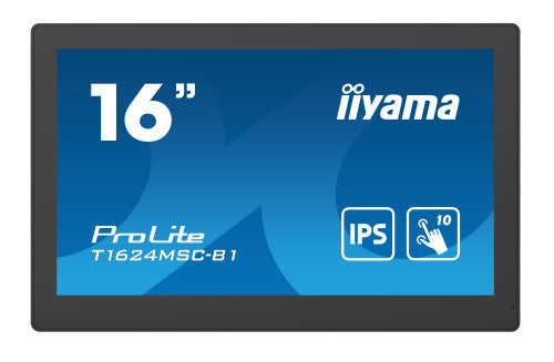 Iiyama MONITOR IIYAMA 15,6" PCAP BEZEL FREE FRONT, 10P TOUCH, 1920X1080, HDMI, 385CD/M2 (WITH TOUCH), 800:1, USB INTERFACE, SD-CARD, MEDIA PLAYER, EXTERNAL POWER ADAPTER, SPEAKERS, REMOTE CONTROL10P TOUCH WITH SUPPORTED OS (T1624MSC-B1) - imagen 1