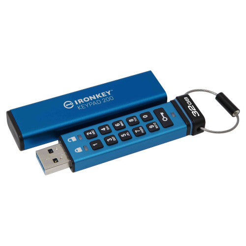 Kingston Technology IronKey Keypad 200 unidad flash USB 32 GB USB tipo A 3.2 Gen 1 (3.1 Gen 1) Azul - imagen 2