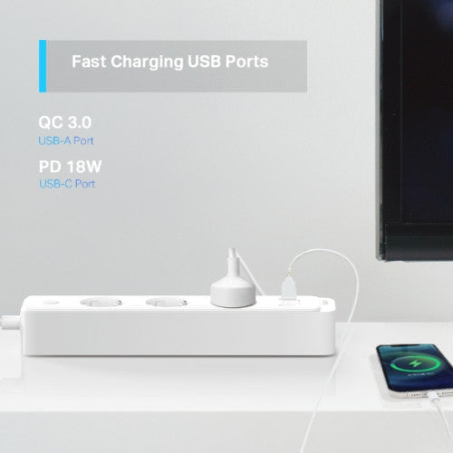 TP-Link Regleta Inteligente Tapo P300 3 Tomas Control Individual Homekit Carga Rápida - imagen 2