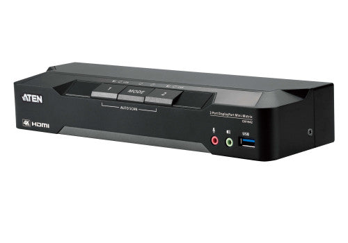 Imagen de ATEN Matriz de vídeo en formato compacto KVM DisplayPort 4K dual display de 2 puertos con Boundless Switching