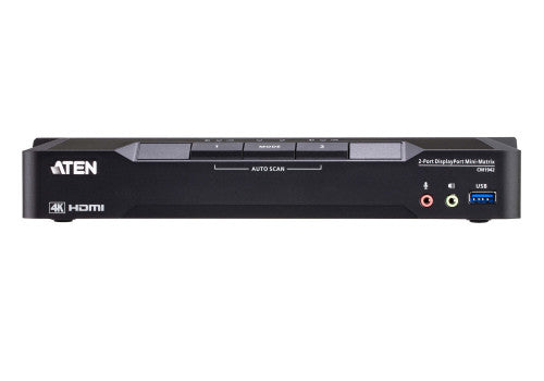 ATEN Matriz de vídeo en formato compacto KVM DisplayPort 4K dual display de 2 puertos con Boundless Switching - imagen 2