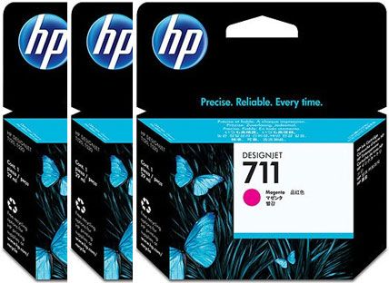 HP 711 PACK 3 CARTUCHOSS DE TINTA HP711 MAGENTA (CZ135A) - imagen 1