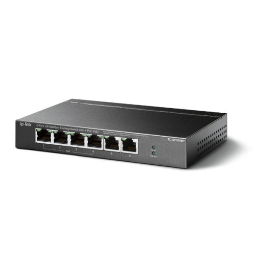 TP-Link Switch PoE TL-SF1006P 6 Puertos 10/100 Mbps 4 Puertos PoE 41W - imagen 2