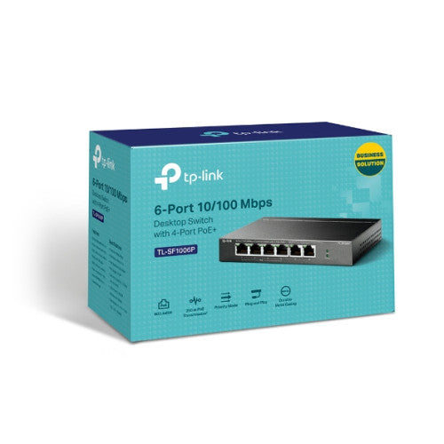TP-Link Switch PoE TL-SF1006P 6 Puertos 10/100 Mbps 4 Puertos PoE 41W - imagen 3
